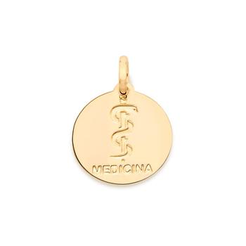 Imagem de Pingente de ouro 18k unissex medalha símbolo profissão medicina rommanel 542295