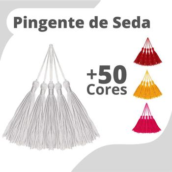 Imagem de Pingente De Seda Tassel - Franja - Branca  - Com 100 Unidades - brx