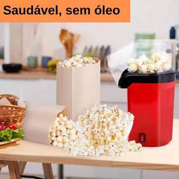 Imagem de Pipoca Gourmet Mini Sem Óleo Festas Garantia 110V Vermelha