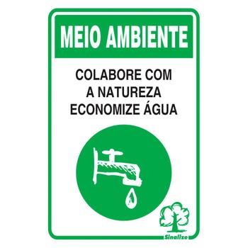 Imagem de Placa Colabore Com A Natureza Economize Água 20x30cm