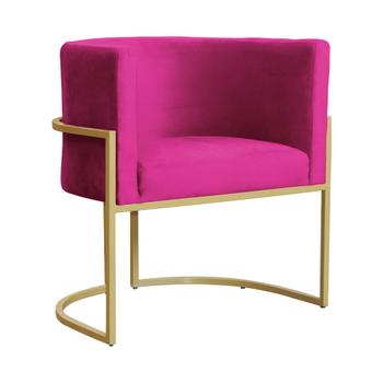 Imagem de Poltrona  Decorativa Luana belo tok Base Dourada - Veludo Pink