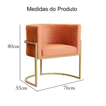 Imagem de Poltrona  Decorativa Luana belo tok Base Dourada - Veludo Terra Cota