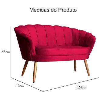 Imagem de Poltrona Namoradeira Decorativa Pétala belo tok - veludo Vermelho