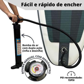 Imagem de Prancha Stand Up Paddle Inflável com Mochila Inflador Remo e Kit de Reparos