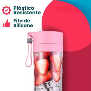 Imagem de Prático Processador Portátil Usb Mixer Recarregável Para Frutas E Sucos Com Copo Plástico Pronto Para Uso