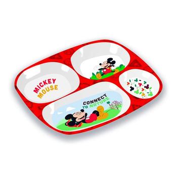 Imagem de Prato Refeição Infantil 4 Divisórias Melamina Mickey Mouse Disney - Tuut