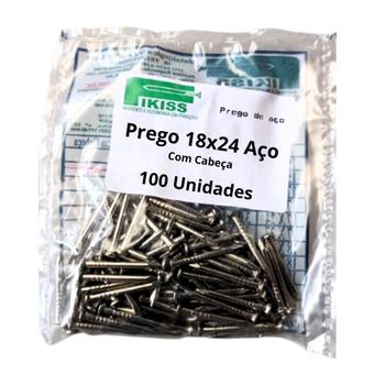 Imagem de Prego 18x24 Aço Com Cabeça 100 Unidades Fikiss