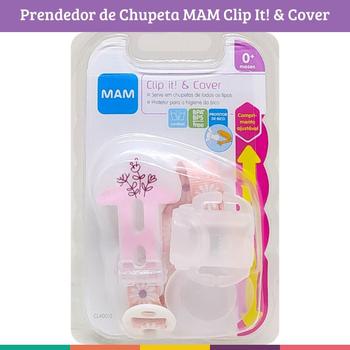 Imagem de Prendedor De Chupeta Clip It Cover Mam Protetor De Bico Rosa