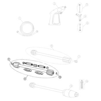 Imagem de Prolongador Extensor Baioneta 330mm M22 D15 Compatível com Lavajato WAP Term Inox Plus 1200