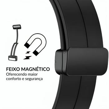 Imagem de Pulseira Silicone Feixo Magnético para Galaxy Fit 3 - Preto