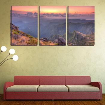 Imagem de Quadro canvas 30x66 escarpas sob nuvens densas