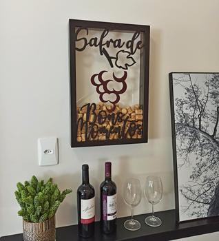 Imagem de Quadro Porta Rolhas De Vinho - Safra De Bons Momentos 150