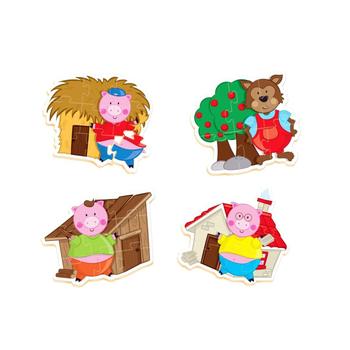 Imagem de Quebra-cabeça Infantil Em Madeira Os Tres Porquinhos 30 Pçs - Nig Brinquedos