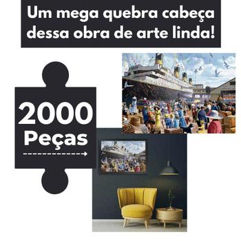 Imagem de Quebra Cabeça Pintura Titanic com 2000 Peças Para Montagem