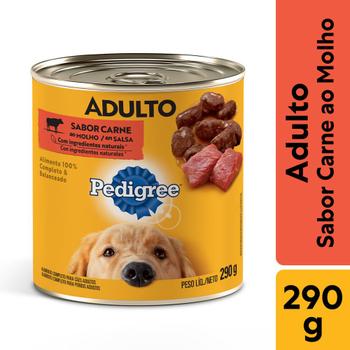 Imagem de Ração para Cães Pedigree Adultos Lata Sabor Carne ao Molho 290g