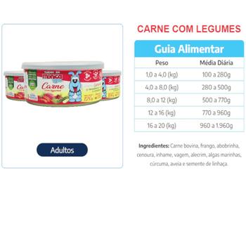Imagem de Ração Úmida Turma Da Mônica Pets Carne Com Legumes 120g Para Cães Adultos Kit com 4
