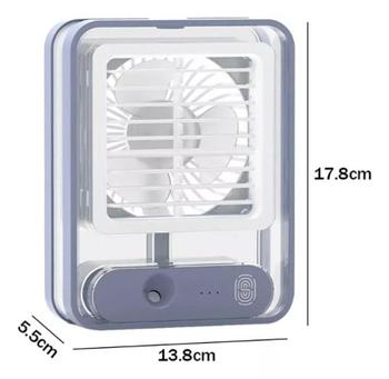 Imagem de Refresque com Tecnologia: Mini Climatizador Umidificador Mesa Ventilador Recarregável
