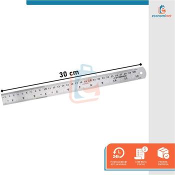 Imagem de Régua Aço Inox 30Cm 12 Desenho Projeto Starfer 6
