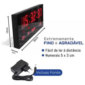 Imagem de Relógio Digital Led Estrutura Temperatura Salão