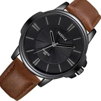 Imagem de Relógio Masculino Yazole 332 Total Black Pulseira Marrom