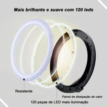 Imagem de Ringlinght Led Luz Flash Estudio Profissional Com Tripe 210m