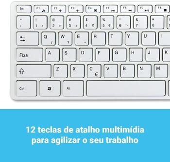 Imagem de Robustez E Flexibilidade: Kit Mouse Teclado Slim Sem Fio Pc