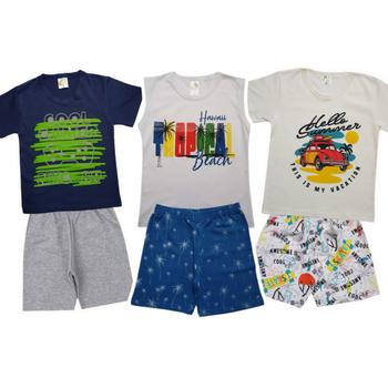 Imagem de Roupa Infantil Menino Kit 6 Peças de Verão 6 e 8 anos