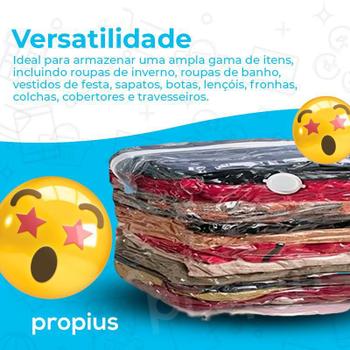 Imagem de Saco À Vacuo Roupas Organizador Arrumação Inverno Banho