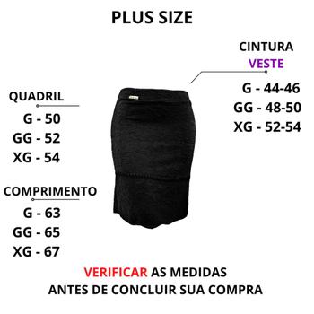 Imagem de Saia Midi Reta Feminina Evangélica  Plus Size Congresso Uniforme Social  Igreja Festa