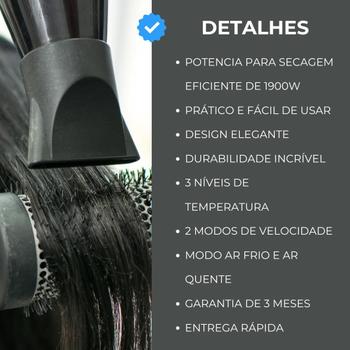 Imagem de Secador de Cabelo Profissional 1900W potente eficiente Prático e fácil 110v/220v 