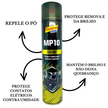 Imagem de Silicone Spray Automotivo Plástico Borracha Não Resseca 300ML Mundial Prime MP10 ComESemCheiro