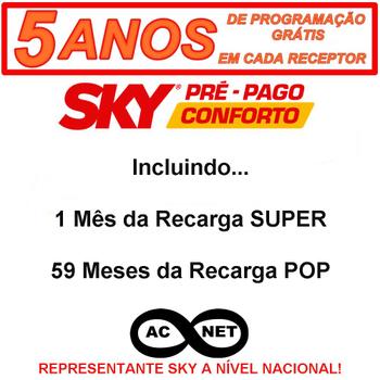 Imagem de Sky Pre Pago Conforto - Kit Completo com 05 Receptores