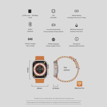 Imagem de Smartwatch Serie Ultra 9 3 Pulseiras 49M Tela 2.2 Gps Siri Nfc Varias Funções