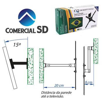 Imagem de Suporte 3 Mov Para Tv Vizzion, Tcl, Samsung Ate 56 Polegadas