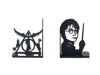 Imagem de Suporte Para Livros Mesa Harry Potter + Kit 10 Quadros harry potter decorativo parede sala home office nerd geek