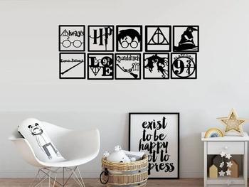 Imagem de Suporte Para Livros Mesa Harry Potter + Kit 10 Quadros harry potter decorativo parede sala home office nerd geek