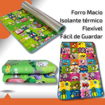 Imagem de Tapete Atividade Térmico Tatame Infantil Educativo Bebê 1,80x 1,20m Grande Baby Macio Dobrável