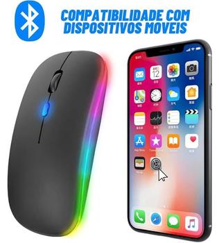 Imagem de Tecnologia Futurista: Mouse Bluetooth LED Recarregável de 2,4 GHz