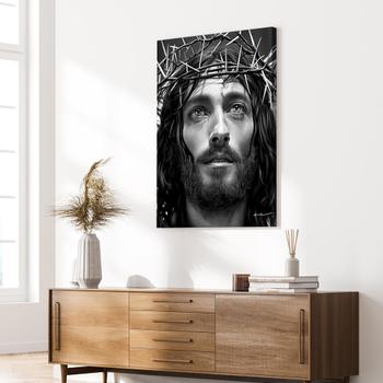 Imagem de Tela Quadro decorativo p sala Jesus Coroa religioso 40x60