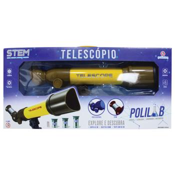 Imagem de Telescópio de Brinquedo com até 80x de Zoom Amarelo Polilab - Polibrinq