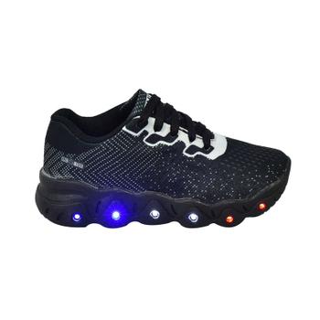 Imagem de Tênis Infantil Cadarço Feminino Masculino Com Led Escolar +Chinelo+Óculos+Relógio