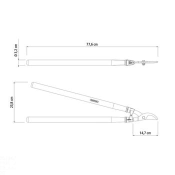 Imagem de Tesourão de Poda Tipo Bypass em Aço com Cabo de Madeira 60 Cm Tramontina
