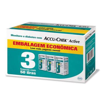 Imagem de Tiras Accu-Chek Active - Kit com 3 Caixas de 50 Tiras (150 Tiras)