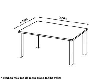 Imagem de Toalha de Mesa 10 Cadeiras 3,00 x 1,40 Mesa Posta Cozinha Sala de Jantar Oxford Estampada