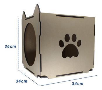 Imagem de Toca Casa Grande Para Gatinhos Em Mdf 6mm - Envio Rápido