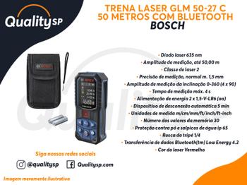 Imagem de Trena Laser Bosch GLM 50-27 C Bluetooth 50 Metros Vermelho