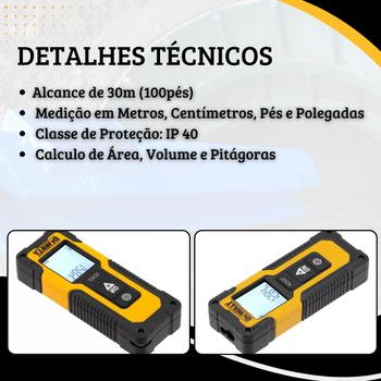 Imagem de Trena Profissional Laser Medidor Digital Dewalt DWHT77100-CN 30M