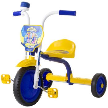 Imagem de Triciclo Motoca Velotrol Infantil Passeio Seguro Ultra Bikes Kids Top Boy Jr. Menino Amarelo Azul