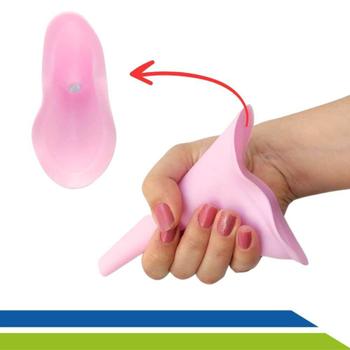 Imagem de Urinol Feminino de Silicone Condutor Higiênico Reutilizável para Fazer Xixi em Pé Rosa Longevitech