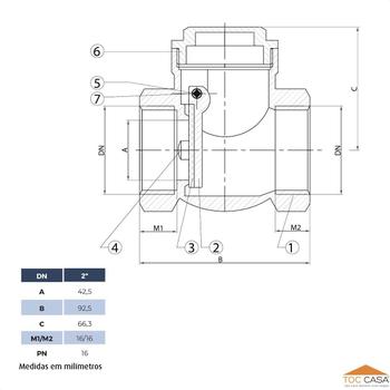 Imagem de Válvula De Retenção Portinhola De Metal 2 Ivm Italy